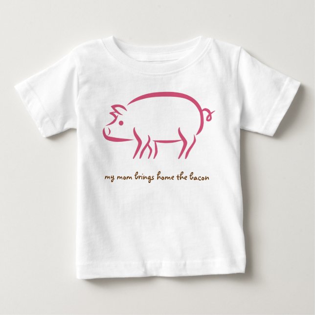 Min mamma tar hem bacon, arbetar mammor tee shirt (Framsida)