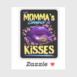 Min Mamma-valuta är Kisses Black Klistermärken