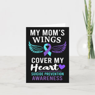 Min Mamma Vingar Cover Heart Suicide Awareness Rib Kort