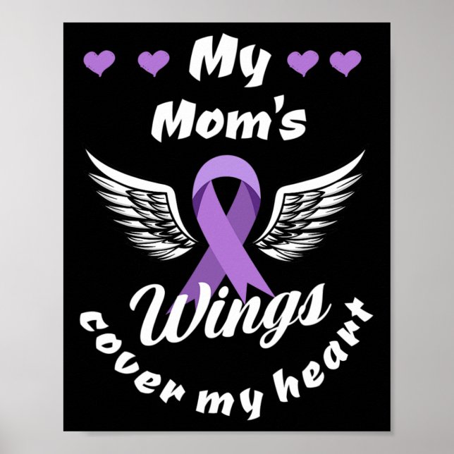 Min Mamma Vingar täcker mitt hjärtrytm Ökad medvet Poster (Framsidan)