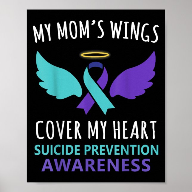 Min mammas vingar täcker hjärtats självmordsmedvet poster (Framsidan)