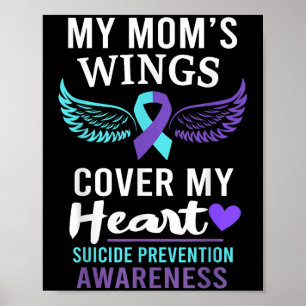 Min mammas vingar täcker hjärtats självmordsmedvet poster