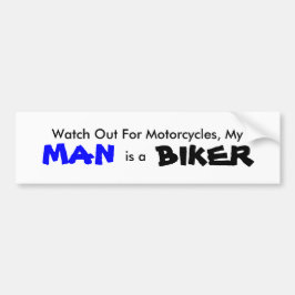 Min man är en Biker Bumper Sticker Bildekal