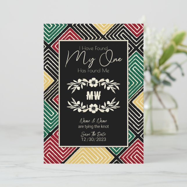 MIN MAN HAR FÅTT UTVECKLING I Afrika Bröllop Spara Datumet (Stående Fram)