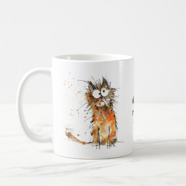 Min måndag morgon ansikte Katt Arbetsplats Humor Kaffemugg (Vänster)