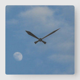 Min Måne-dagtid - Dekorativ fyrkantsluss Fyrkantig Klocka