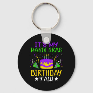 Min Mardi Gras Birthday Yall Kung Cake Tjock Tue Nyckelring