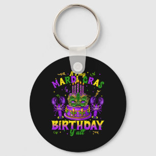 Min Mardi Gras Birthday Yall Mardi Gras Lycklig B Nyckelring