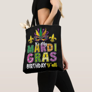 Min Mardi Gras Birthday Y'all Party Carnival Tygkasse
