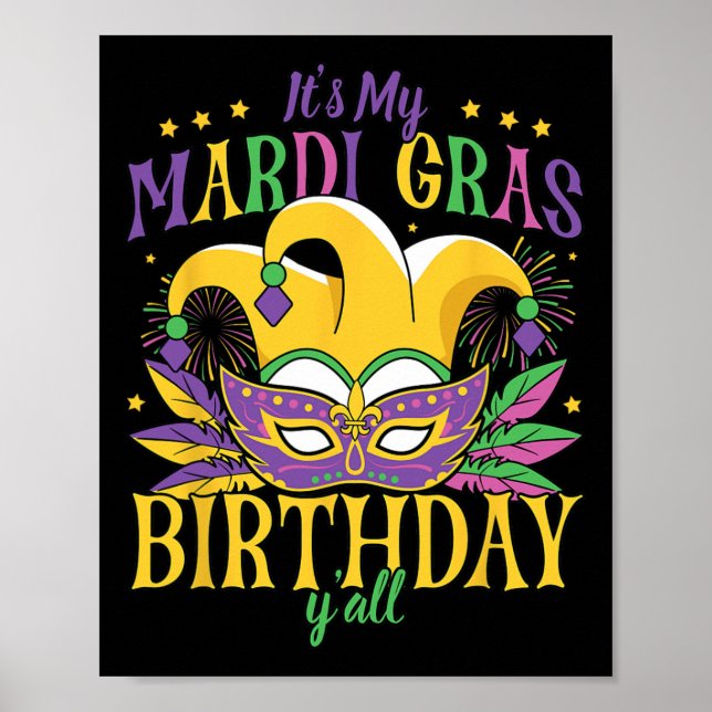 Min Mardi Gras Birthday Yall Poster (Framsidan)