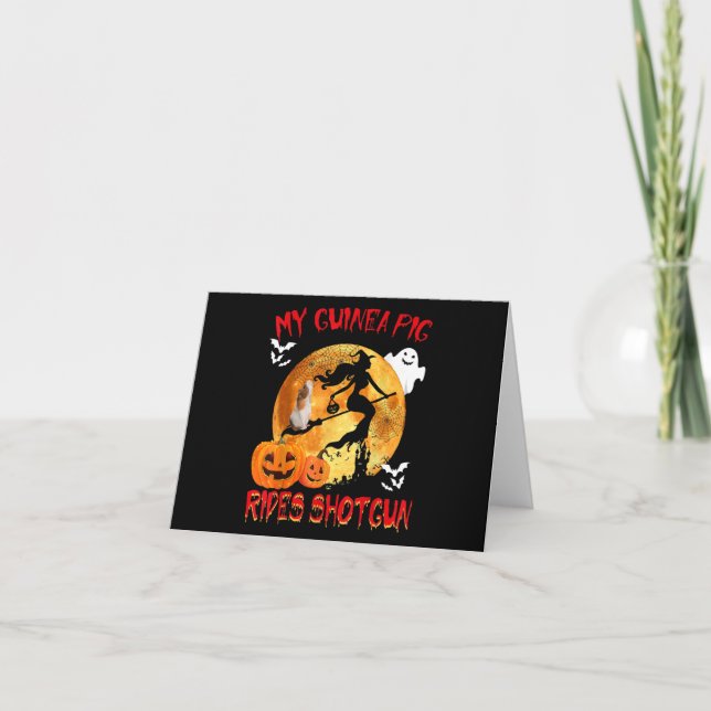 Min marsvin rider Halloween Marsvin Kort (Framsida)
