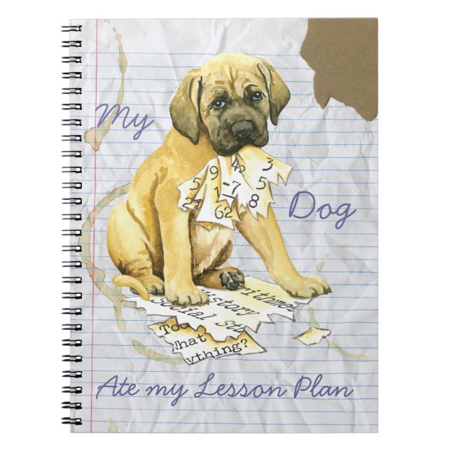 Min Mastiff Ate min Lesson Plan Anteckningsbok Med Spiral (Framsidan)