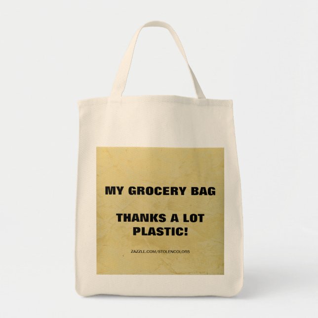 MIN MATKÄSKE - TACK SÅ MYCKET PLAST! TYGKASSE (Framsidan)
