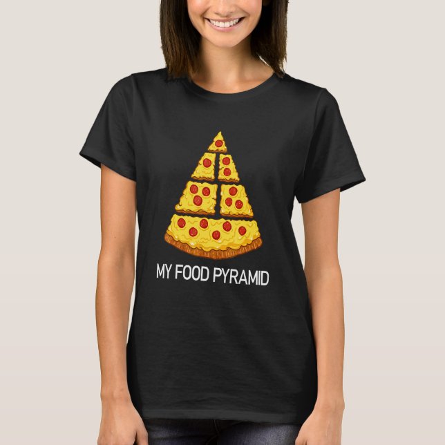 Min matpyramid Pizzaost  Mat Läcker Pizza T Shirt (Framsida)