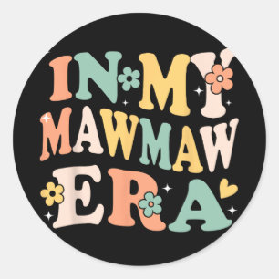 Min Mawmaw Era Funny Sarcastic Groovy Retro Mor Runt Klistermärke