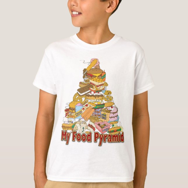 Min mellanmål för skräpmat för matpyramid~ tee shirt (Framsida)