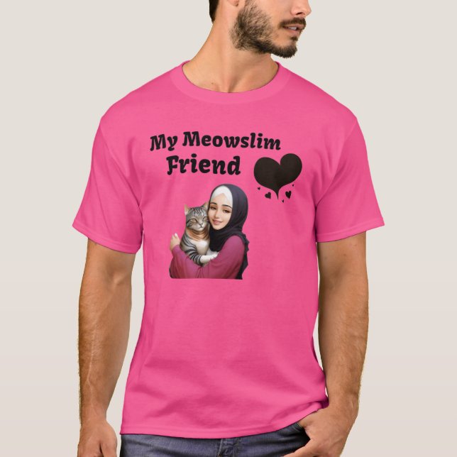 Min Meowslim Friend-vintage T Shirt (Framsida)