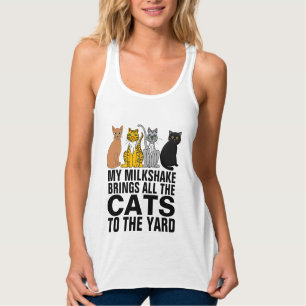 MIN MILKSHAKE GÖR KATTERNA TILL T-SHIRTS-T-FARTYG LINNE MED RACERBACK