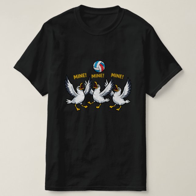 Min Min Min Volleyboll Måsar T Shirt (Design framsida)