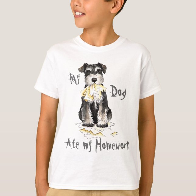 Min miniatyrSchnauzeråt min läxa T Shirt (Framsida)