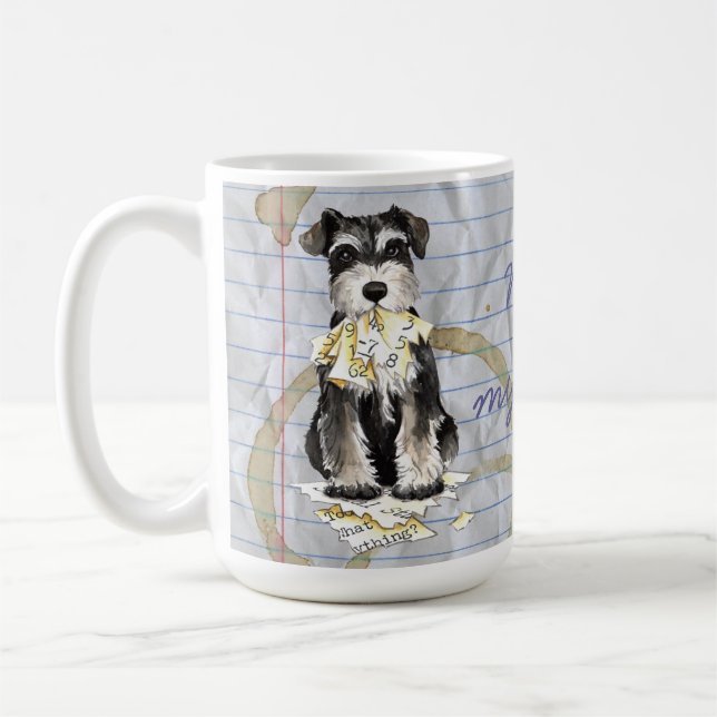 Min miniatyrSchnauzeråt som min kurs planerar Kaffemugg (Vänster)