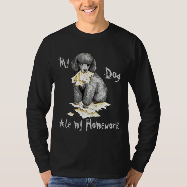 Min minister Pudel Ate Min hemläxa T Shirt (Framsida)