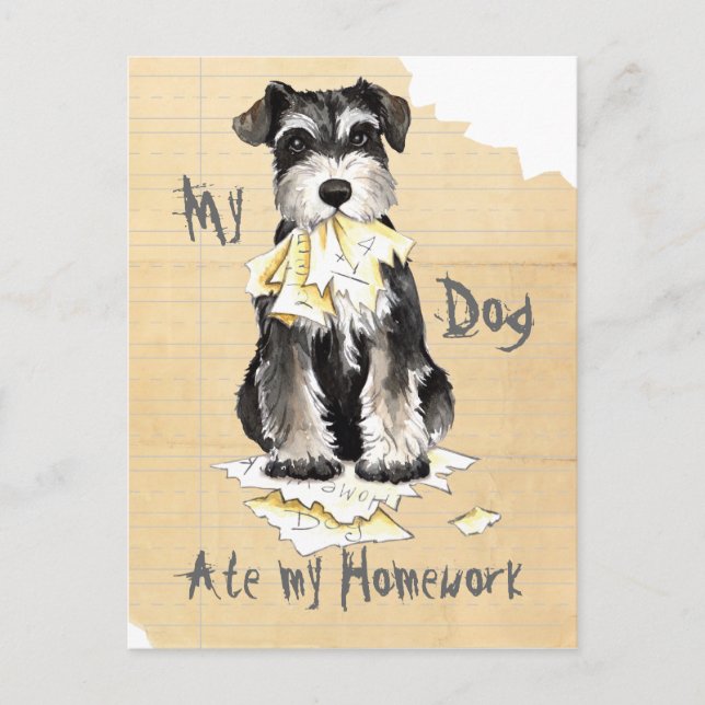 Min minister Schnauzer Ate Min hemläxa Vykort (Framsida)