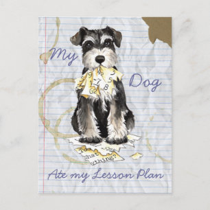 Min minister Schnauzer Ate My Lesson Plan Vykort