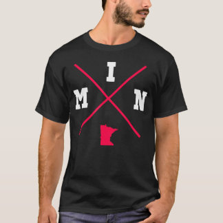Min Minnesota Red State-kontur T Shirt