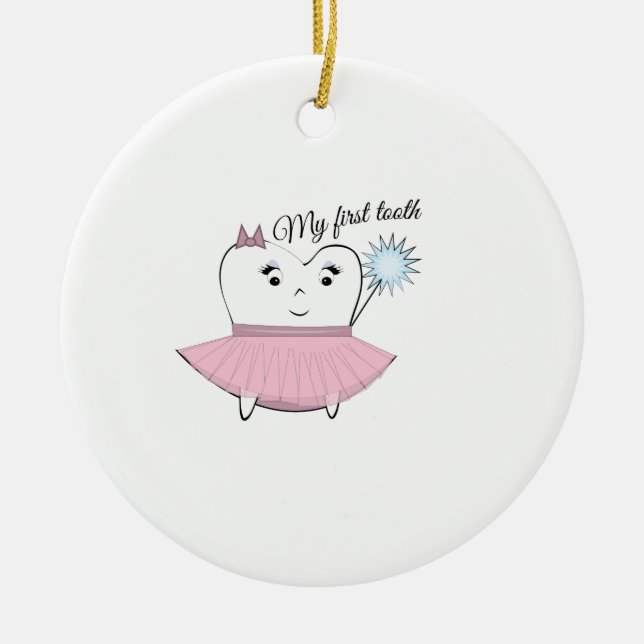 Min mjölktand julgransprydnad keramik (Framsidan)