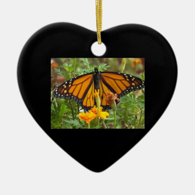 Min Monarch Butterfly-hjärteornament Julgransprydnad Keramik (Framsidan)