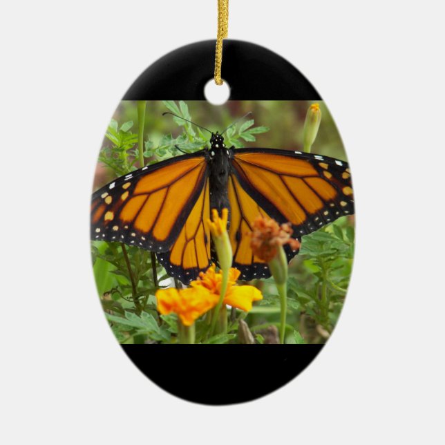 Min monarch Butterfly-oval-prydnadsämne Julgransprydnad Keramik (Framsidan)