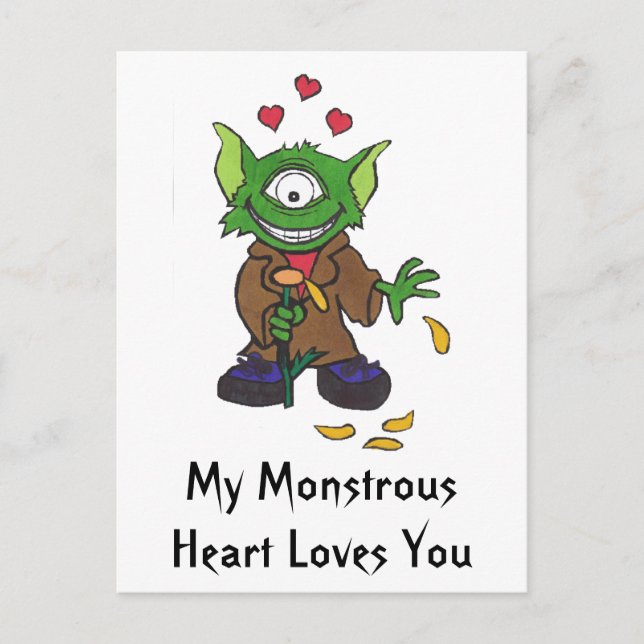 Min Monstrous Heart Kärlek du Vykort (Framsida)