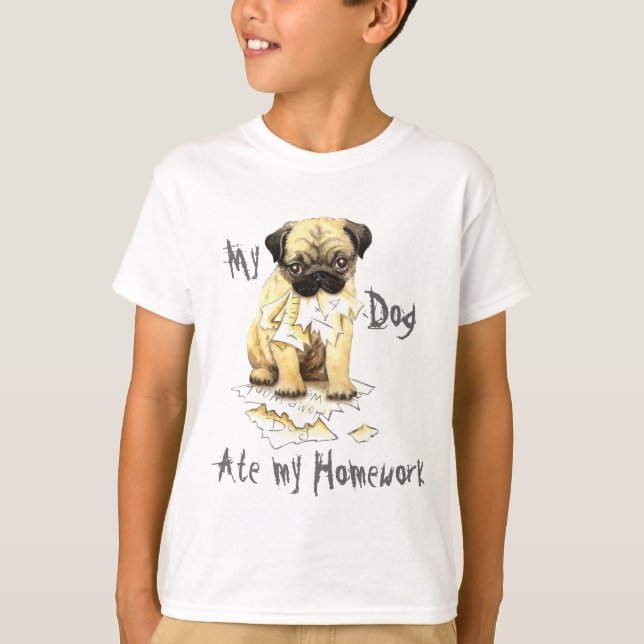 Min mops åt min läxa t-shirt (Framsida)