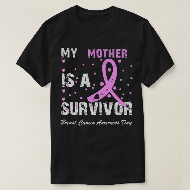 Min Mor är en bröstcancerdrake T Shirt (Design framsida)