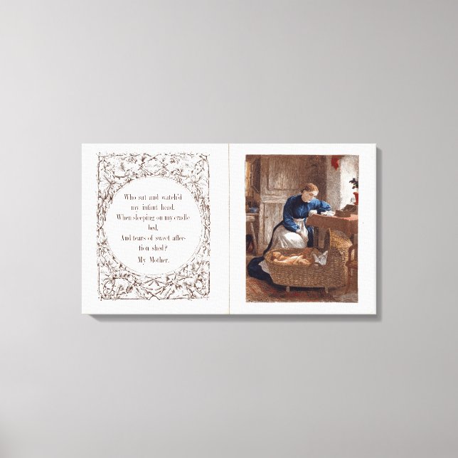 Min Mor, en Dikt av Ann Taylor Canvastryck (Framsida)