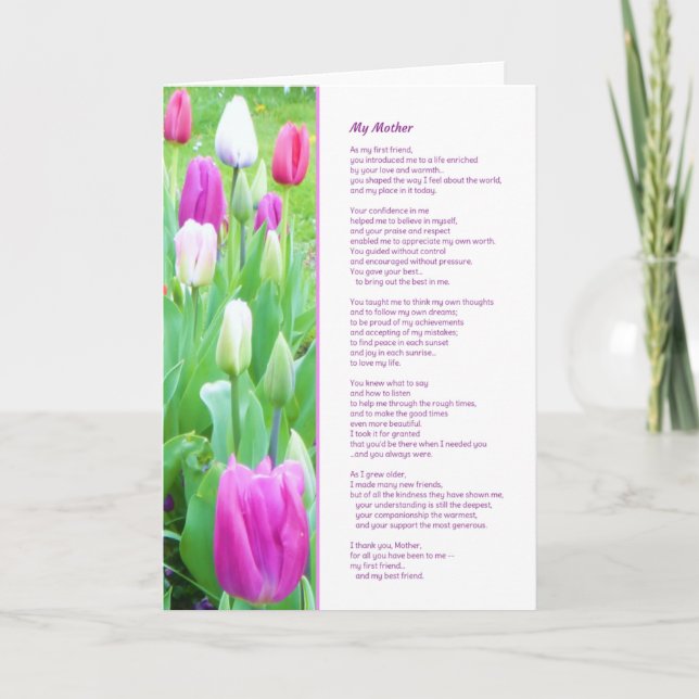 Min Mor, min bästa vän Kort (Framsida)