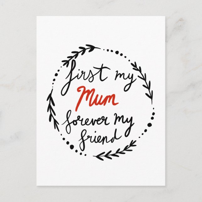 Min mor, min vän helg vykort (Framsida)