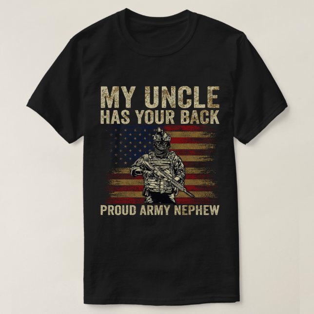 Min morbror har din armé Nephew Veteran U T Shirt (Design framsida)