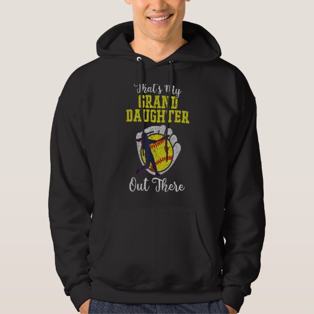 Min mordotter där ute Softball Boll Mam Hoodie (Framsida)