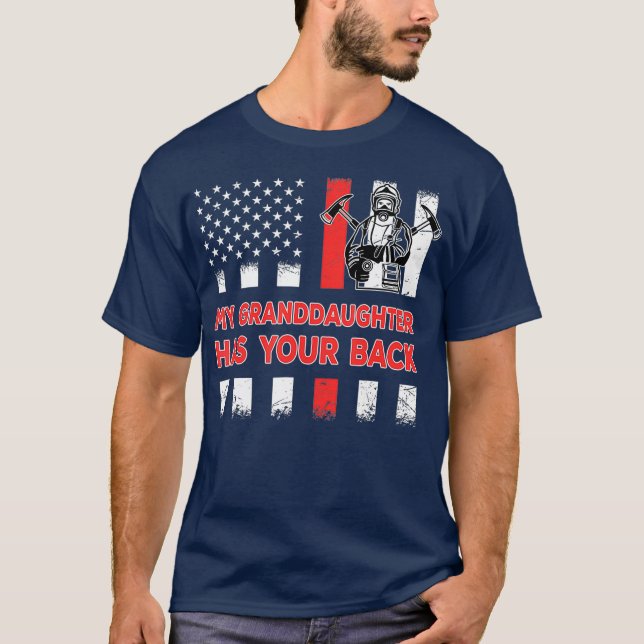 Min mordotter har ditt bakåtstolta brandman t shirt (Framsida)