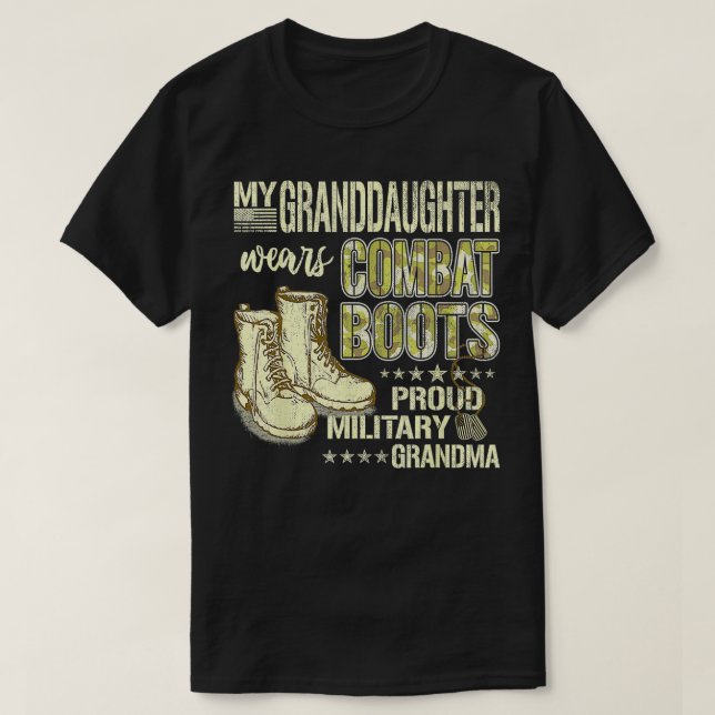 Min mordotter Wears Combat Boots Proud Miliud T Shirt (Design framsida)