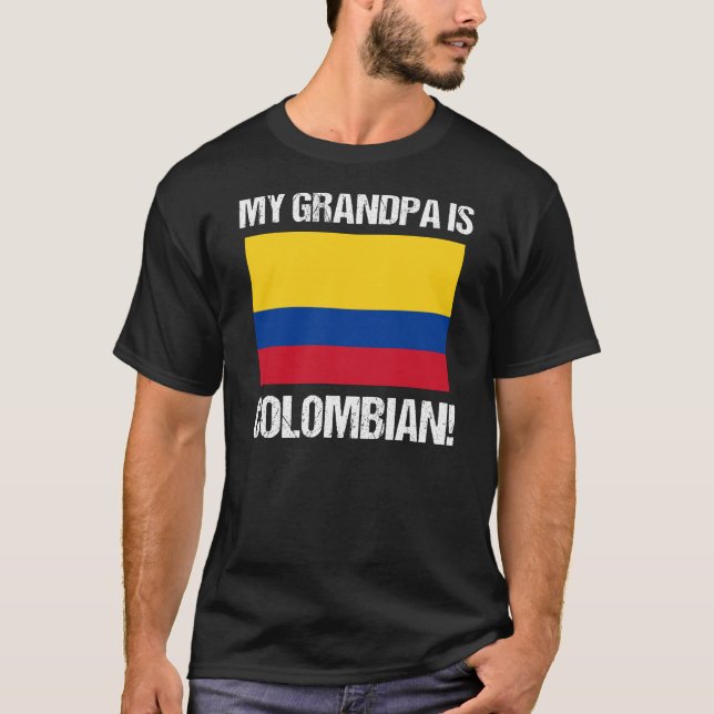Min morfar är colombianska Land Flagga Colombia T Shirt (Framsida)
