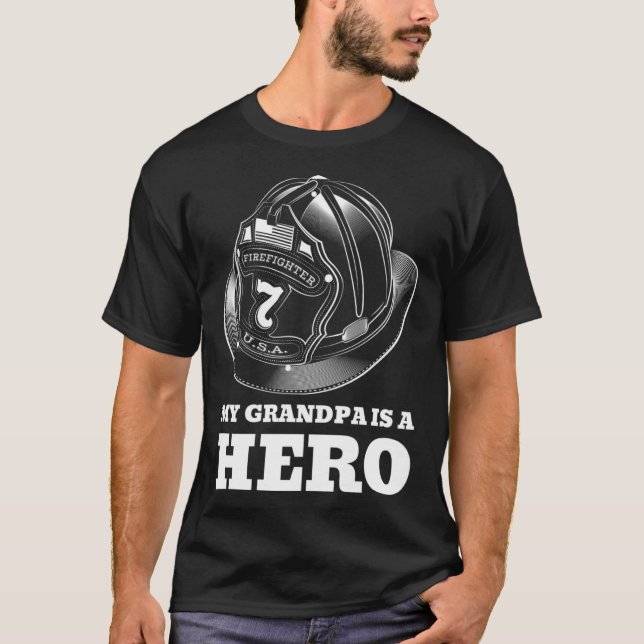 Min morfar är en Hero FirefighFamily Firewar T Shirt (Framsida)
