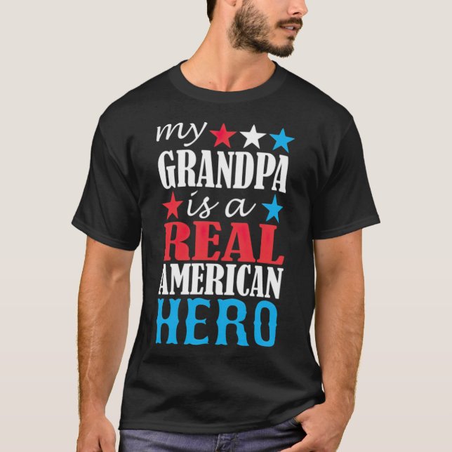 Min morfar är en riktig amerikansk mode t shirt (Framsida)