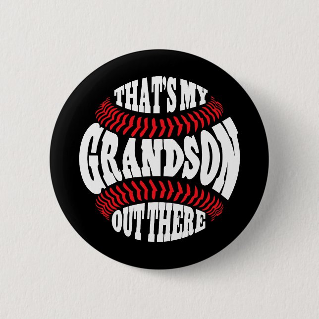 Min morfar där ute Baseball Grandma Mors dag Knapp (Framsida)