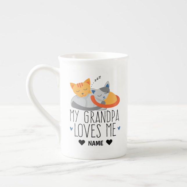 Min morfar Kärlek Me Benporslin Mugg (Vänster)
