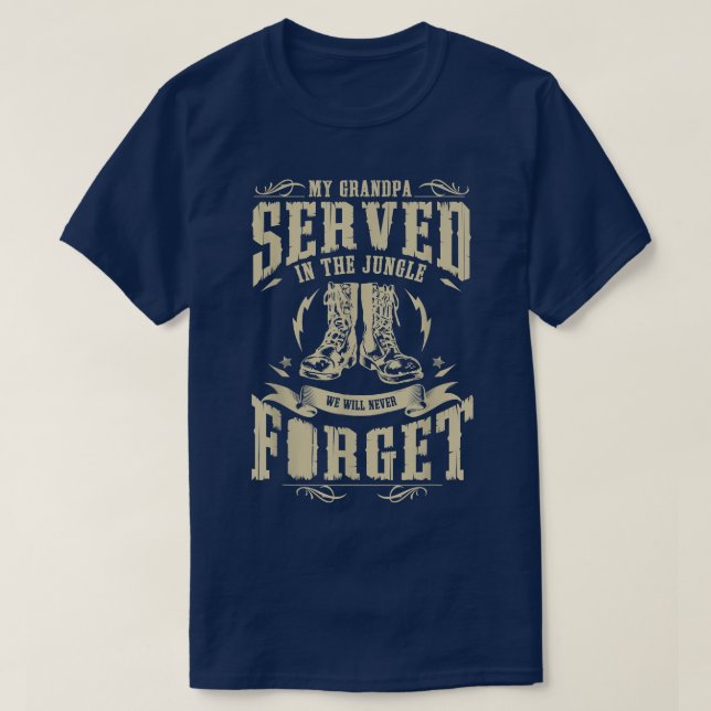 Min morfar tjänstgjorde i Jungle Vietnam Veteran  T Shirt (Design framsida)