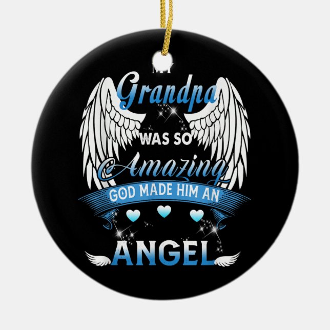 Min morfar var så Fantastisk att Gud gjorde honom  Julgransprydnad Keramik (Framsidan)