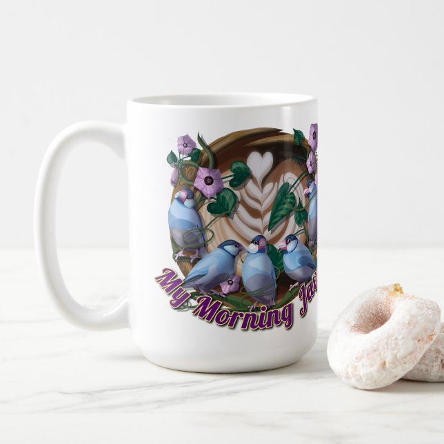 Min morgon JAVA med Java-spparvar Kaffemugg (Med munk)